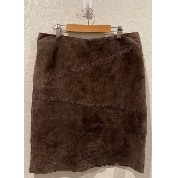 Outfit Petite Leather Dresses & Skirts - OUTFIT PETITE LEATHER Brown Mini Skirt